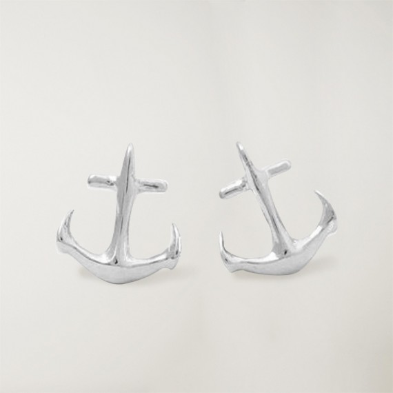 Ohrringe, Silber, Anchor Logo