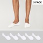 5 Pack Invisible Socks Men White Viento Basics