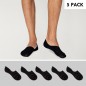 5 Pack Invisible Socks Men Black Viento Basics