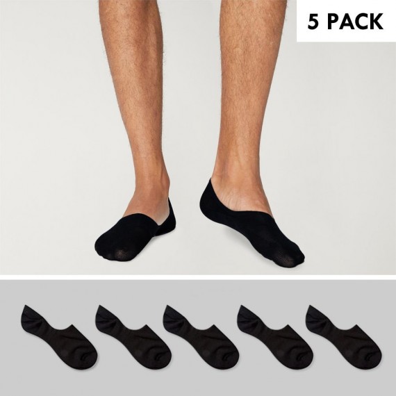 Lot 5 de chaussettes invisibles Homme Noires Viento Basics