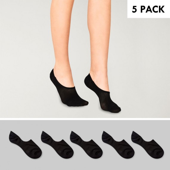 Lot 3 de chaussettes invisibles Femme Noires Viento Basics