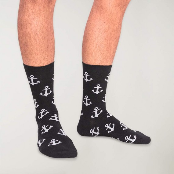 Socken mit marine-Print Anchor Navy