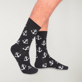 Socks with sailor print Anchor Navy