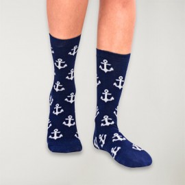 Marineblau Socken Damen Anchor Plot