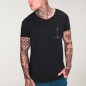 T-shirt Herren mit U-Ausschnitt Schwarz Minimal Anchor