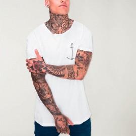 T-shirt Homme Encolure dégagée Blanc Minimal Anchor