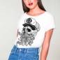 T-shirt Damen Weiß Skull Mattketmo