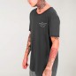 Men T-Shirt Open neck Charcoal Anchored Paper Ship