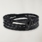 Black Leather Bracelet Anchor Black Hope