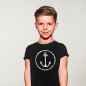 T-shirt Boy Black Anchor Logo