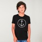 T-shirt Boy Black Anchor Logo