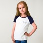 Girl T-Shirt White / Navy Baseball Paper Ship