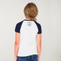 T-shirt Fille Blanc / Bleu Marine Baseball Paper Ship
