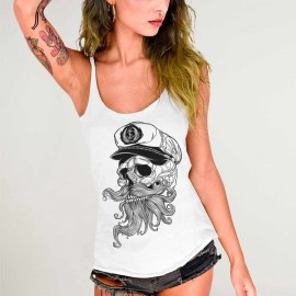 Camiseta de tirantes de Mujer Blanca Skull Mattketmo