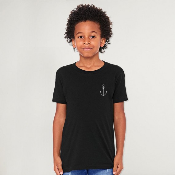 T-shirt Black Anchor Simple
