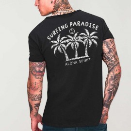T-shirt Homme Encolure dégagée Noir Aloha