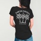 T-shirt à col en V Femme Noir Aloha