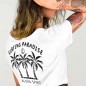 T-shirt mit V-Ausschnitt Damen Weiß Aloha
