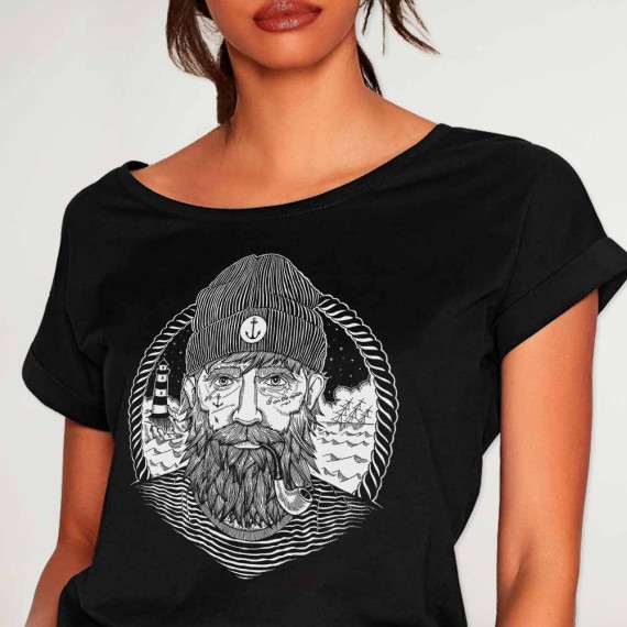 T-shirt Damen Schwarz Dark Captain