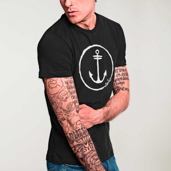 Men T-Shirt Black Anchor Logo
