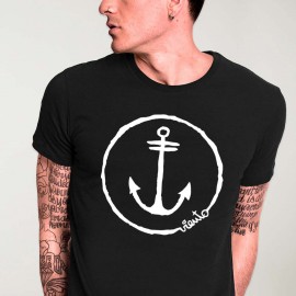 T-shirt Homme Noir Anchor Logo 