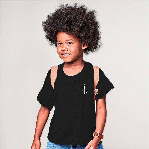Camiseta de Niño Negro Anchor Simple