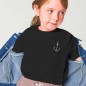 Girl T-shirt Black Anchor Simple
