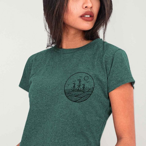 Women T-Shirt Green Drifter