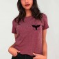 Women T-Shirt Burgundy Whale Tail