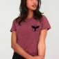 T-shirt Damen Burgunderrot Whale Tail