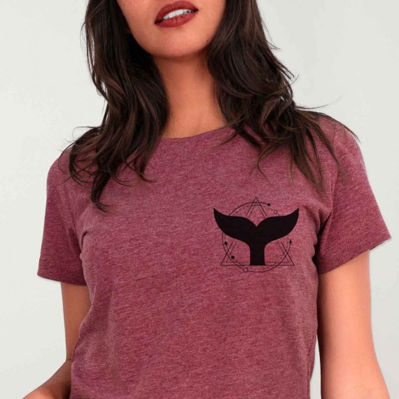 Camiseta de Mujer Burdeos Whale Tail