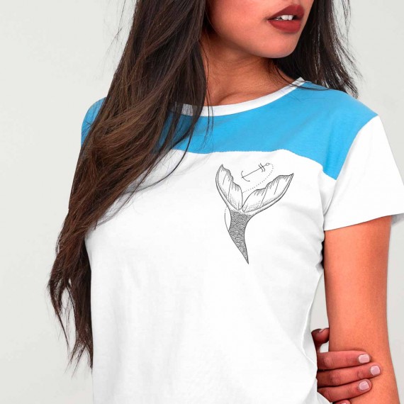 T-shirt Damen Bicolor Weiß Eco Mermaid