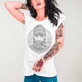 T-shirt Femme Blanc Real Captain Remastered