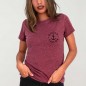 Women T-Shirt Burgundy Anchor Letters