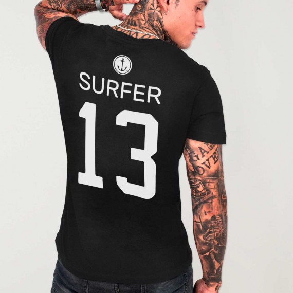 Camiseta de Hombre Negra Surfer 13