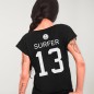 Women T-shirt Black Surfer 13