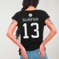 Camiseta de Mujer Negra Surfer 13