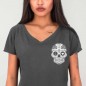 T-shirt à col en V Femme Anthracite Oaxaca Soul
