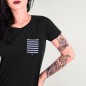 Women T-shirt Black Sail Pocket