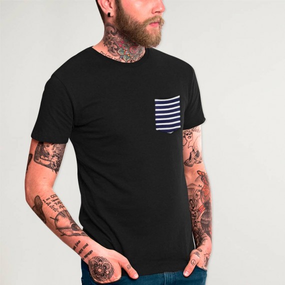 T-shirt Herren Schwarz Sail Pocket
