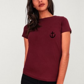 Women T-shirt Burgundy Mini Anchor