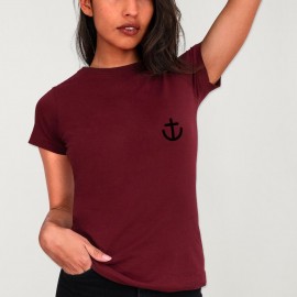T-shirt Damen Burgunderrot Mini Anchor