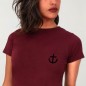 T-shirt Damen Burgunderrot Mini Anchor