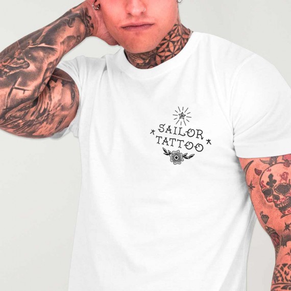 mañana Mismo constante Camiseta de Hombre Blanca Tattoo Sailor