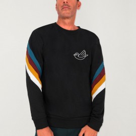Sweatshirt de Hombre Negra Patch Rush Flying Golondrine