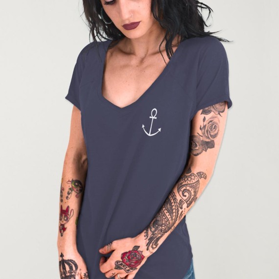Camiseta Cuello V Mujer Oceano Anker