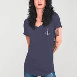 Women T-shirt V-neck Ocean Anker