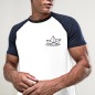 Camiseta de Hombre Blanca / Azul Marino Baseball Paper Ship
