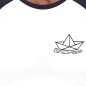 Maglietta Uomo Bianca / Blu Navy Baseball Paper Ship