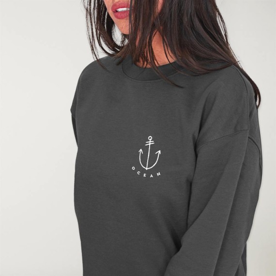 Sweat Femme Anthracite Happy Anchor